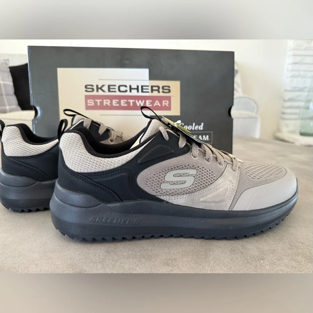 NIB/NWT Men’s Skechers Black and Taupe Walking Sneakers. - Picture 8 of 16